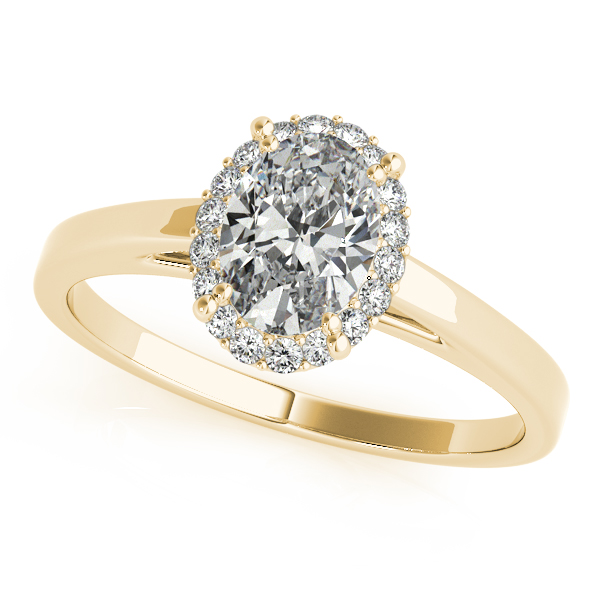 18K Yellow Gold Oval Halo Engagement Ring Hess & Co Jewelers Lexington, VA
