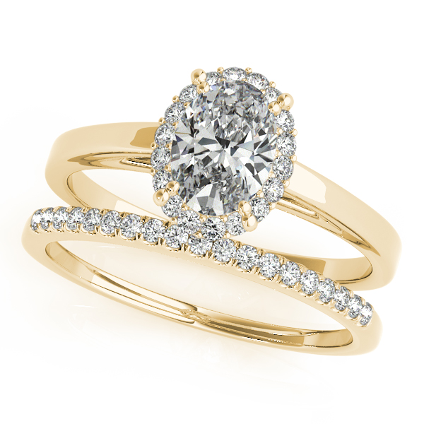 10K Yellow Gold Oval Halo Engagement Ring Image 3 Trinity Jewelers  Pittsburgh, PA