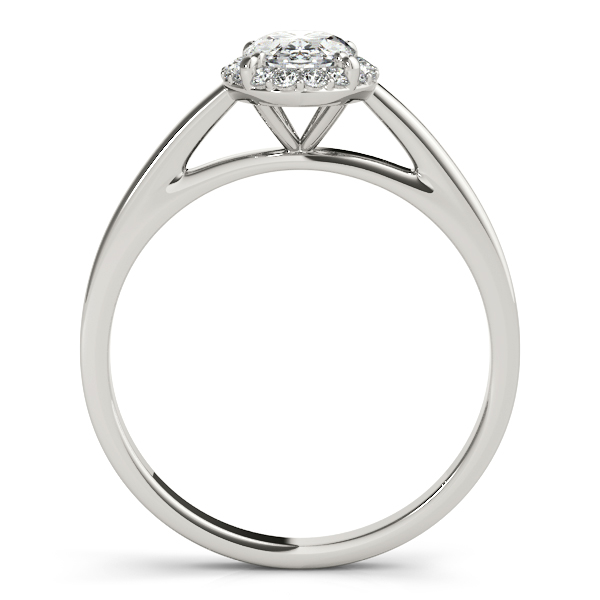 18K White Gold Oval Halo Engagement Ring Image 2 Hess & Co Jewelers Lexington, VA