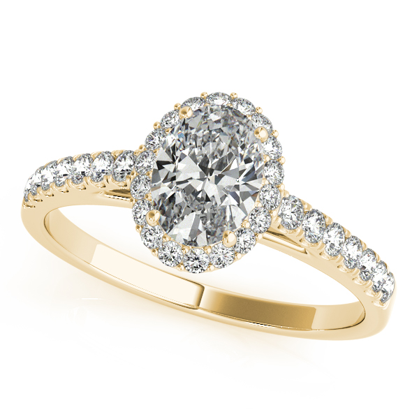 14K Yellow Gold Oval Halo Engagement Ring Grono and Christie Jewelers East Milton, MA
