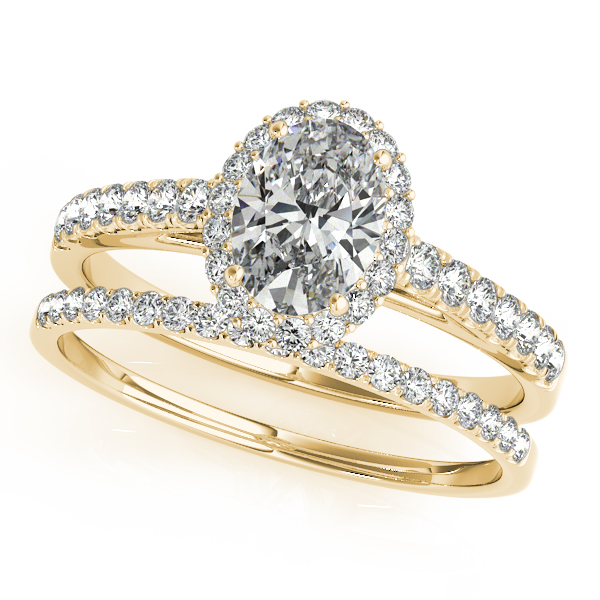 18K Yellow Gold Oval Halo Engagement Ring Image 3 Anthony Jewelers Palmyra, NJ