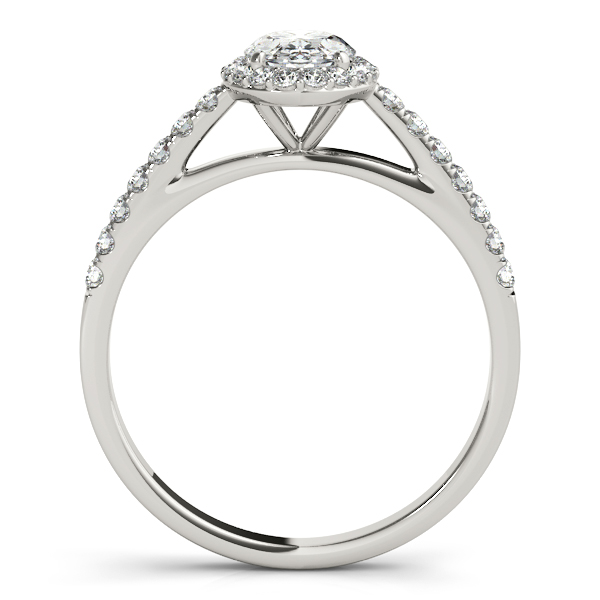 14K White Gold Oval Halo Engagement Ring Image 2 Quality Gem LLC Bethel, CT