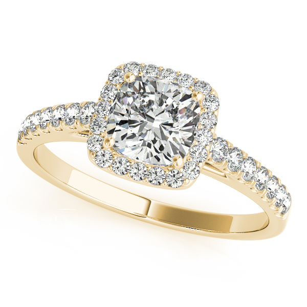 14K Yellow Gold Halo Engagement Ring Elgin's Fine Jewelry Baton Rouge, LA