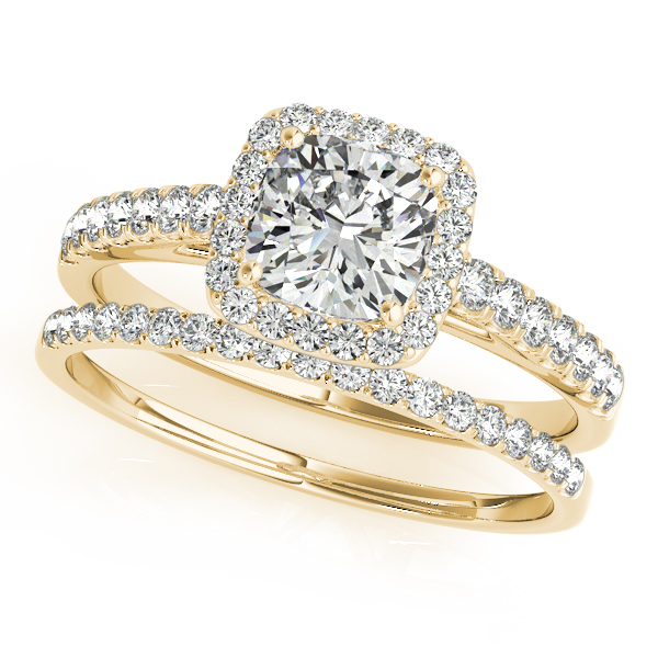 18K Yellow Gold Halo Engagement Ring Image 3 Anthony Jewelers Palmyra, NJ