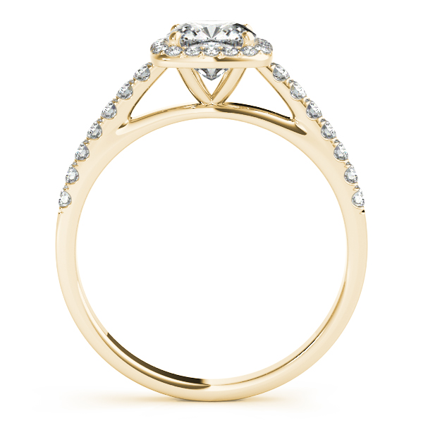 18K Yellow Gold Halo Engagement Ring Image 2 Quality Gem LLC Bethel, CT