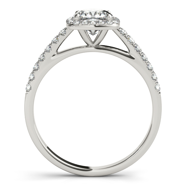 18K White Gold Halo Engagement Ring Image 2 Quality Gem LLC Bethel, CT
