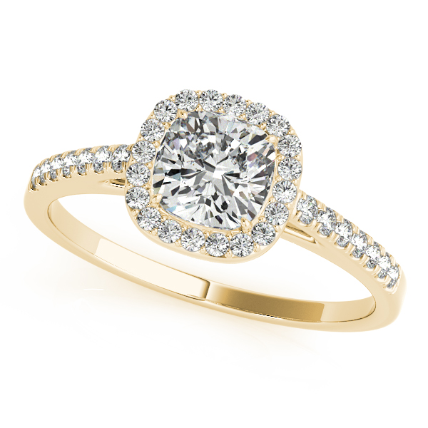 10K Yellow Gold Halo Engagement Ring George Press Jewelers Livingston, NJ
