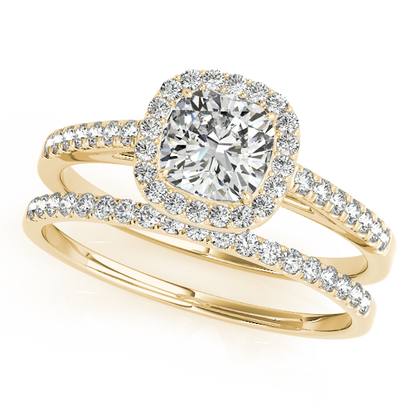 10K Yellow Gold Halo Engagement Ring Image 3 Franzetti Jewelers Austin, TX