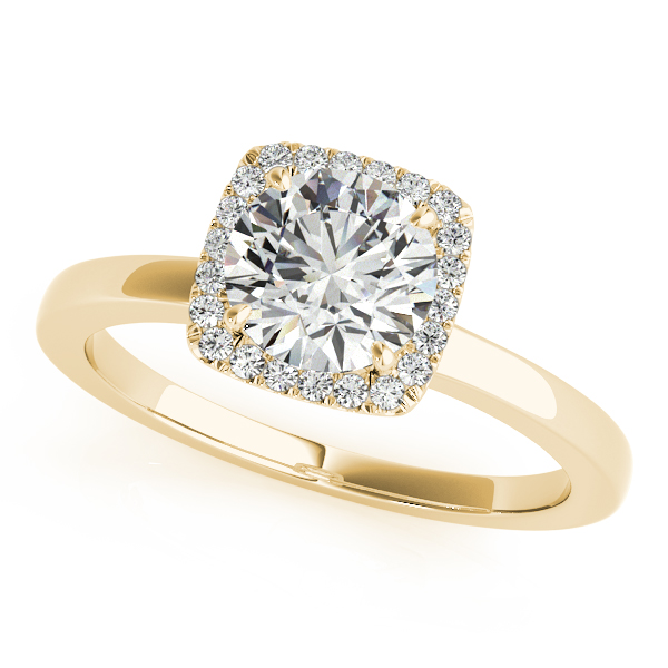 14K Yellow Gold Round Halo Engagement Ring Orin Jewelers Northville, MI