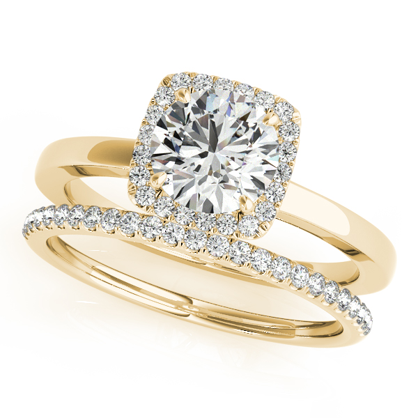 10K Yellow Gold Round Halo Engagement Ring Image 3 Trinity Jewelers  Pittsburgh, PA