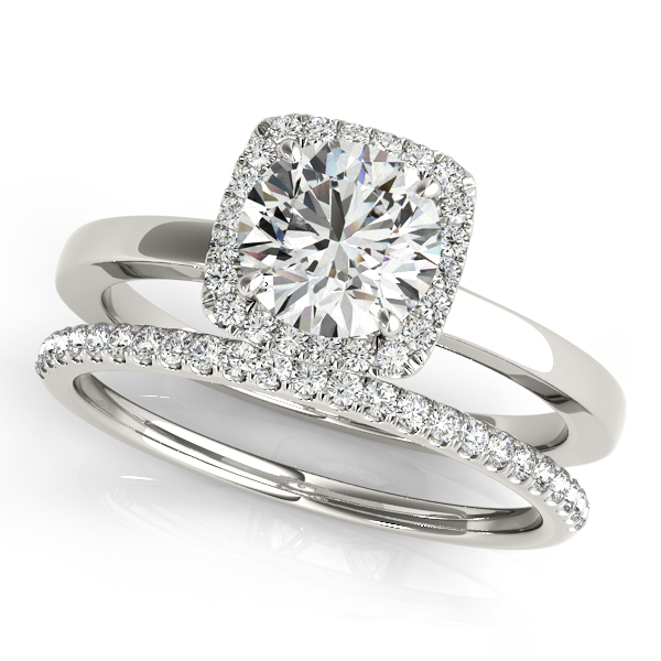 Platinum Round Halo Engagement Ring Image 3 Hess & Co Jewelers Lexington, VA