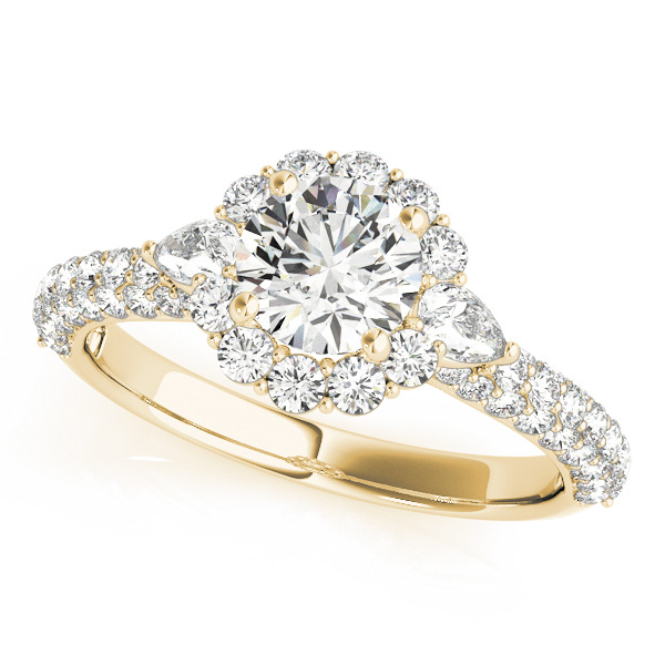 14K Yellow Gold Pavé Engagement Ring MULT ROW Grono and Christie Jewelers East Milton, MA