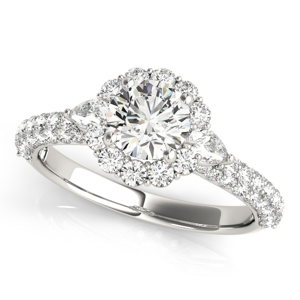 18K White Gold Pavé Engagement Ring MULT ROW Grono and Christie Jewelers East Milton, MA