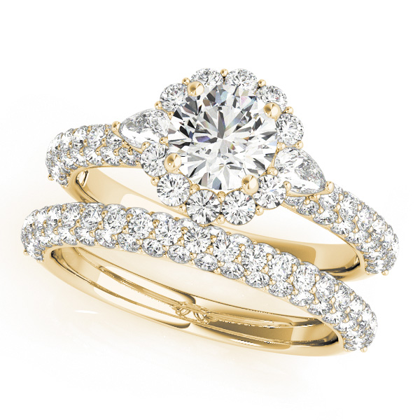 18K Yellow Gold Pavé Engagement Ring MULT ROW Image 3 Hess & Co Jewelers Lexington, VA