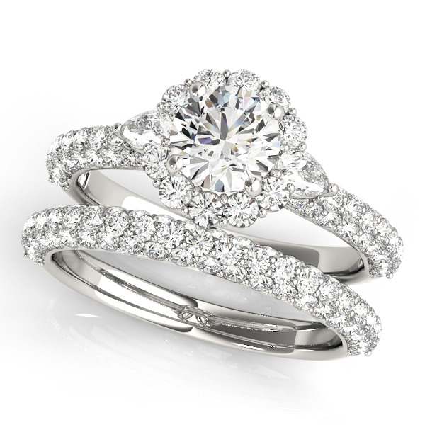 18K White Gold Pavé Engagement Ring MULT ROW Image 3 Anthony Jewelers Palmyra, NJ