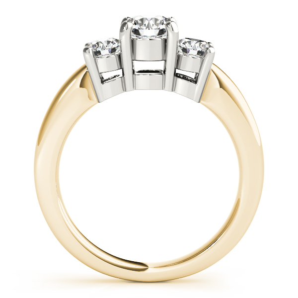 14K Yellow Gold Three-Stone Round Engagement Ring Image 2 Grono and Christie Jewelers East Milton, MA