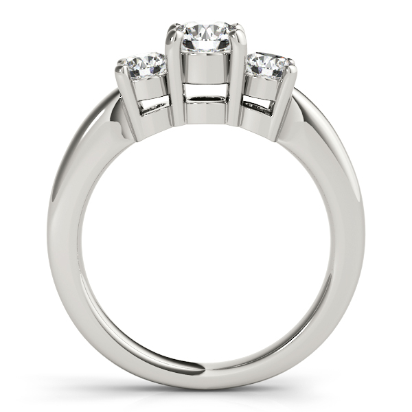 18K White Gold Three-Stone Round Engagement Ring Image 2 J Gowen Jewelry Comfort, TX