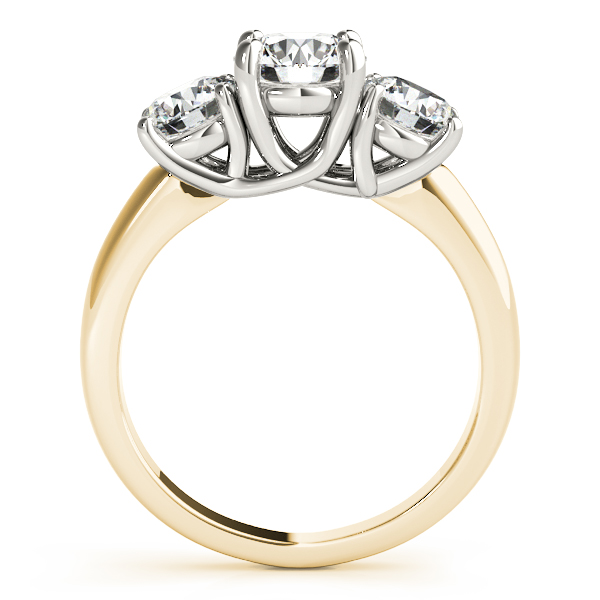 14K Yellow Gold Three-Stone Round Engagement Ring Image 2 Hess & Co Jewelers Lexington, VA