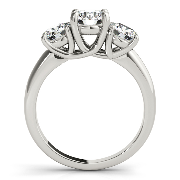 10K White Gold Three-Stone Round Engagement Ring