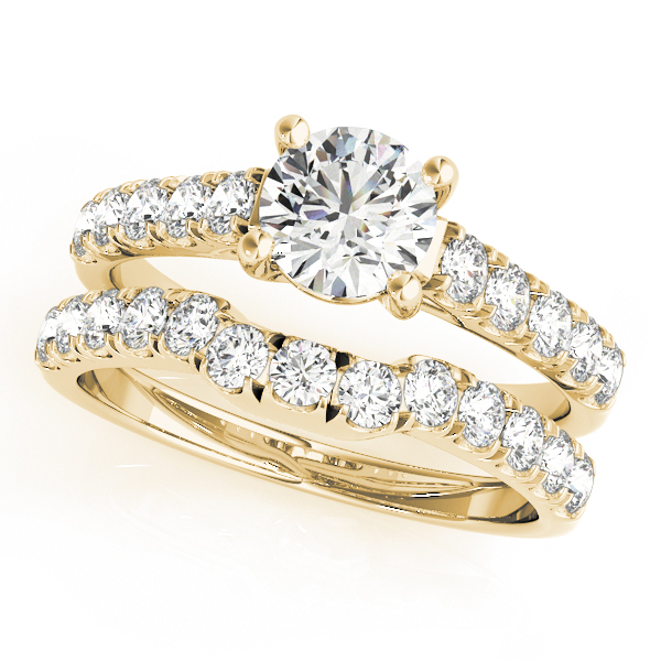 14K Yellow Gold Trellis Engagement Ring Image 3 Double Diamond Jewelry Olympic Valley, CA