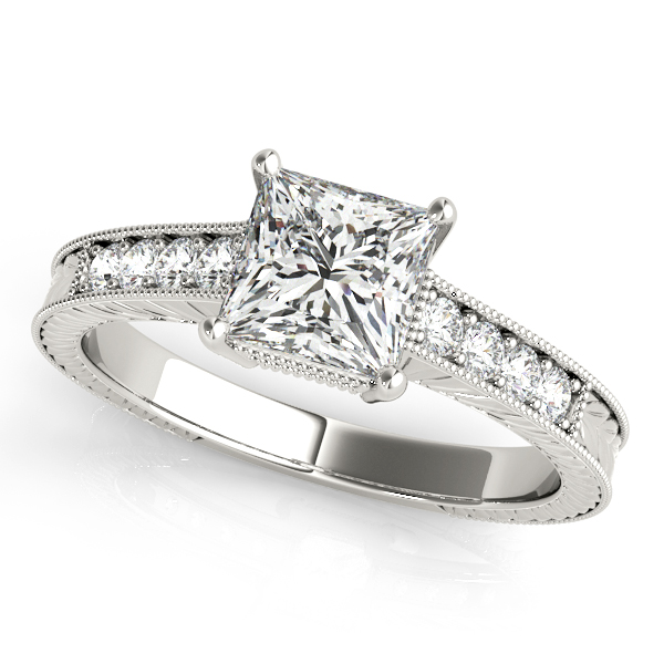 14K White Gold Antique Engagement Ring Orin Jewelers Northville, MI