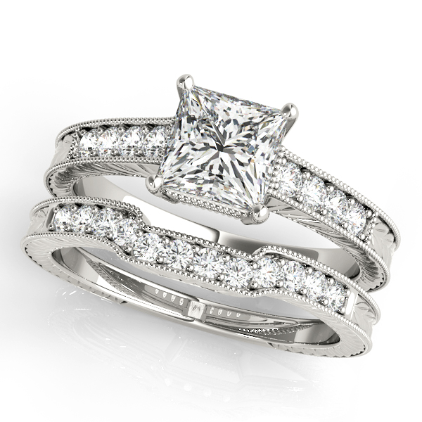 18K White Gold Antique Engagement Ring Image 3 Hess & Co Jewelers Lexington, VA