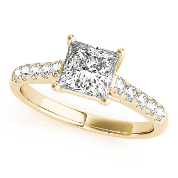 10K Yellow Gold Trellis Engagement Ring Double Diamond Jewelry Olympic Valley, CA