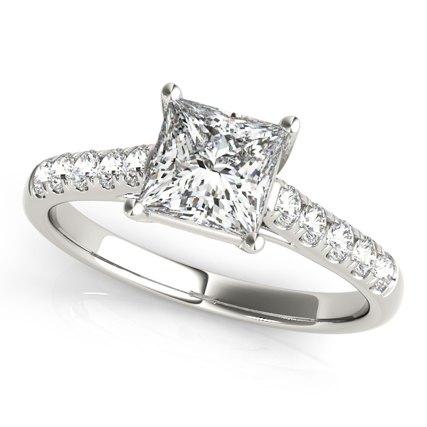 18K White Gold Trellis Engagement Ring Bonafine Jewelers Inc. Lexington, MA