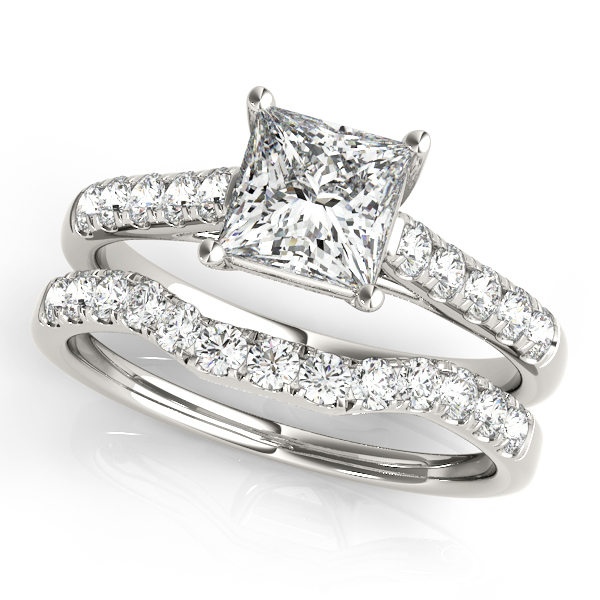 14K White Gold Trellis Engagement Ring Image 3 Bonafine Jewelers Inc. Lexington, MA