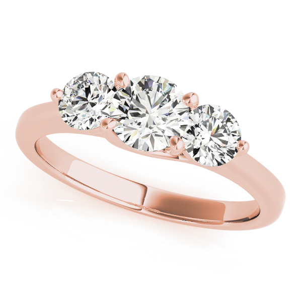 rose gold 3 diamond engagement rings