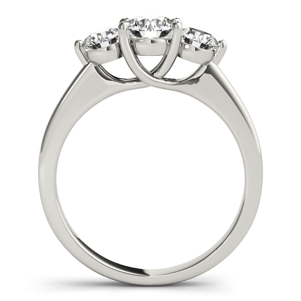 18K White Gold Three-Stone Round Engagement Ring Image 2 Double Diamond Jewelry Olympic Valley, CA