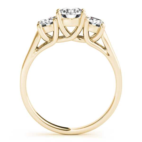18K Yellow Gold Three-Stone Round Engagement Ring Image 2 Venus Jewelers Somerset, NJ