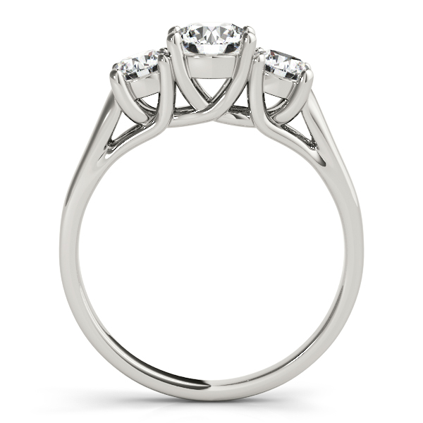 14K White Gold Three-Stone Round Engagement Ring Image 2 Trinity Jewelers  Pittsburgh, PA