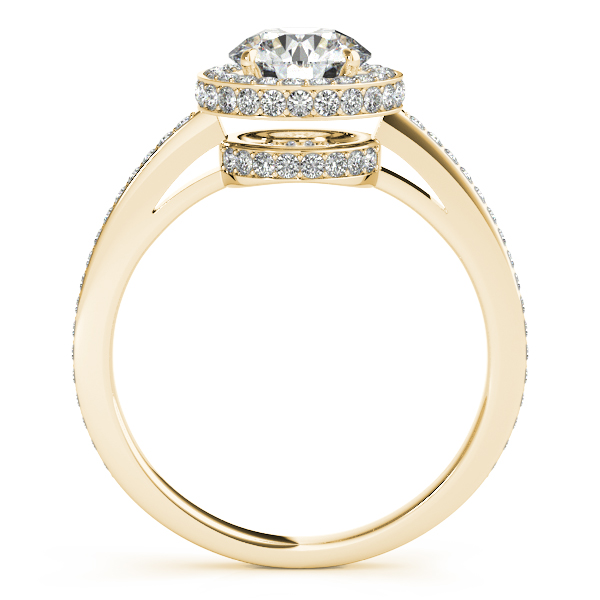 14K Yellow Gold Round Halo Engagement Ring Image 2 Bonafine Jewelers Inc. Lexington, MA