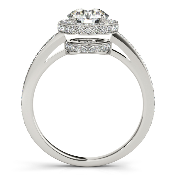 18K White Gold Round Halo Engagement Ring Image 2 Bonafine Jewelers Inc. Lexington, MA