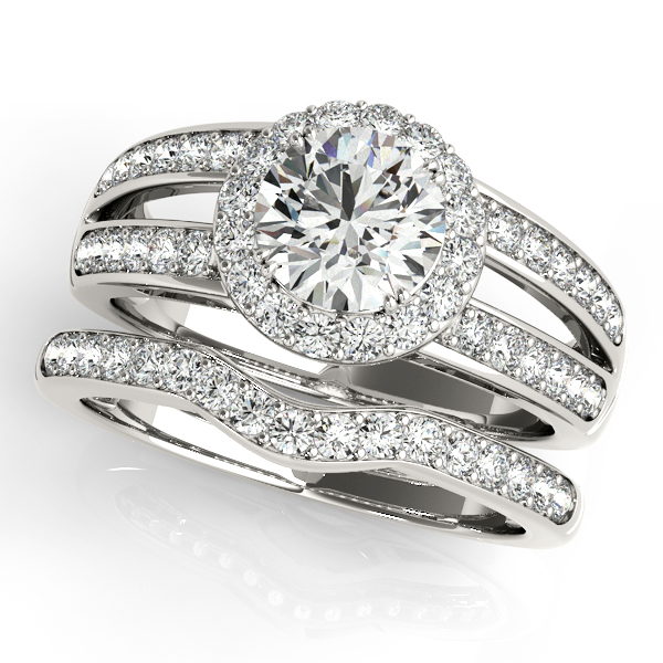 18K White Gold Round Halo Engagement Ring Image 3 Vincent Anthony Jewelers Tulsa, OK
