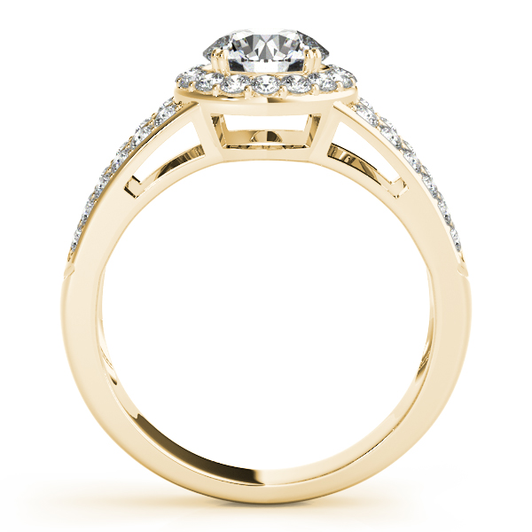18K Yellow Gold Round Halo Engagement Ring Image 2 Double Diamond Jewelry Olympic Valley, CA