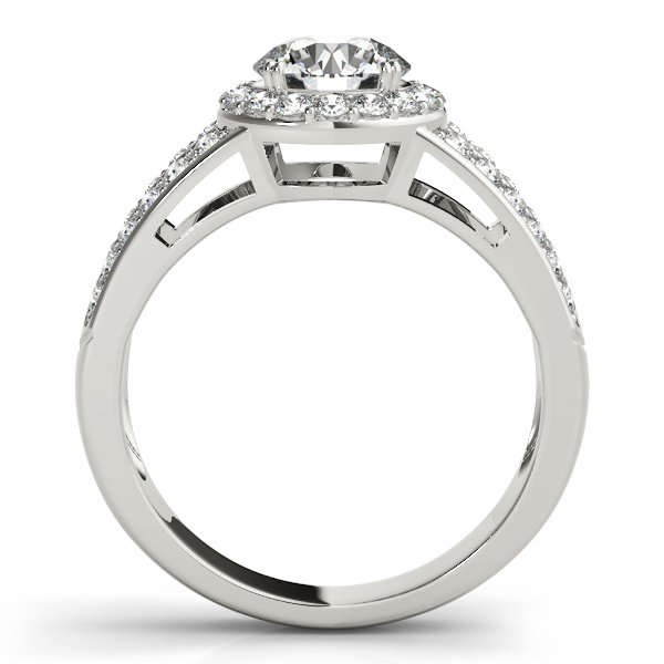 14K White Gold Round Halo Engagement Ring Image 2 Wallach Jewelry Designs Larchmont, NY