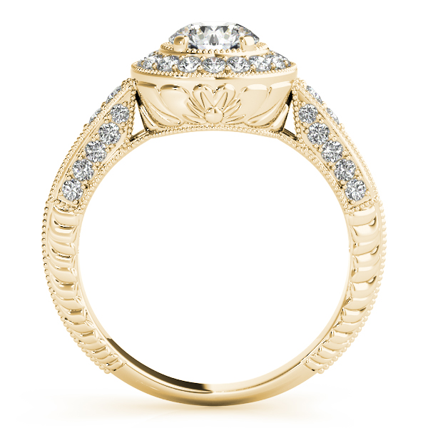 14K Yellow Gold Round Halo Engagement Ring Image 2 Jae's Jewelers Coral Gables, FL