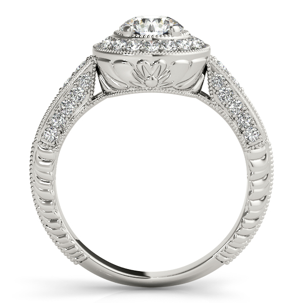 14K White Gold Round Halo Engagement Ring Image 2 Pat's Jewelry Centre Sioux Center, IA