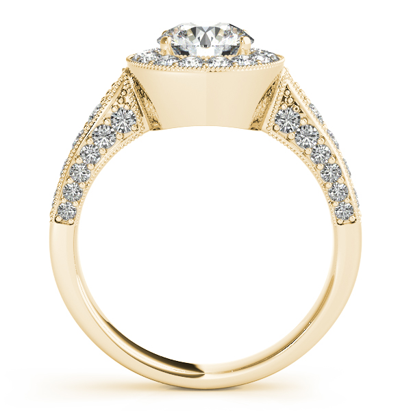 18K Yellow Gold Round Halo Engagement Ring Image 2 Trinity Jewelers  Pittsburgh, PA