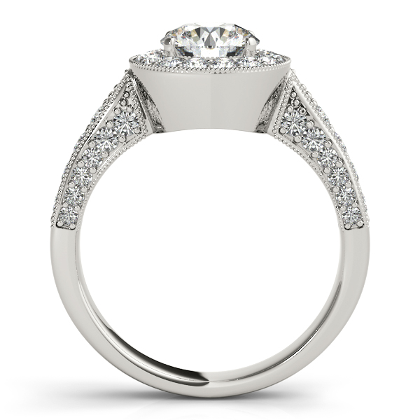 18K White Gold Round Halo Engagement Ring Image 2 Bonafine Jewelers Inc. Lexington, MA