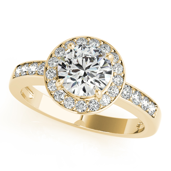 18K Yellow Gold Round Halo Engagement Ring Hess & Co Jewelers Lexington, VA
