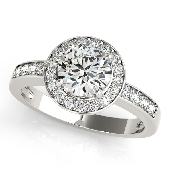 14K White Gold Round Halo Engagement Ring Trinity Jewelers  Pittsburgh, PA