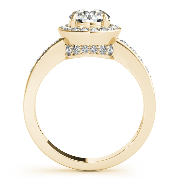 18K Yellow Gold Round Halo Engagement Ring Image 2 Elgin's Fine Jewelry Baton Rouge, LA