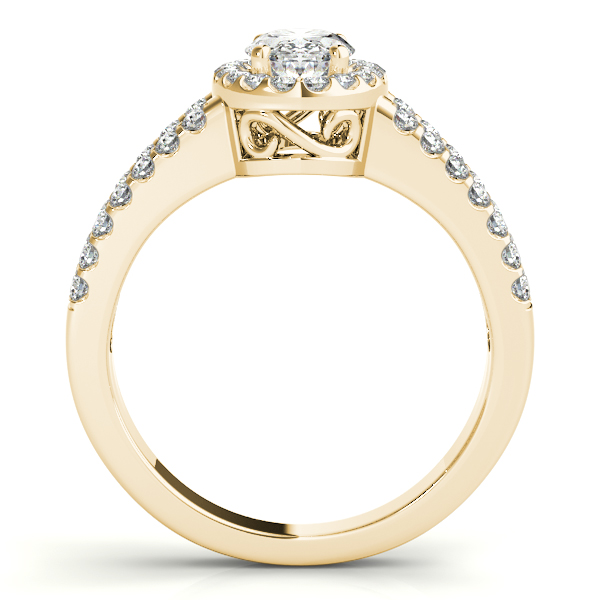 18K Yellow Gold Oval Halo Engagement Ring Image 2 Bonafine Jewelers Inc. Lexington, MA