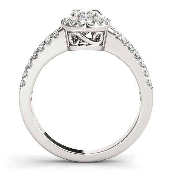 18K White Gold Oval Halo Engagement Ring Image 2 Bonafine Jewelers Inc. Lexington, MA