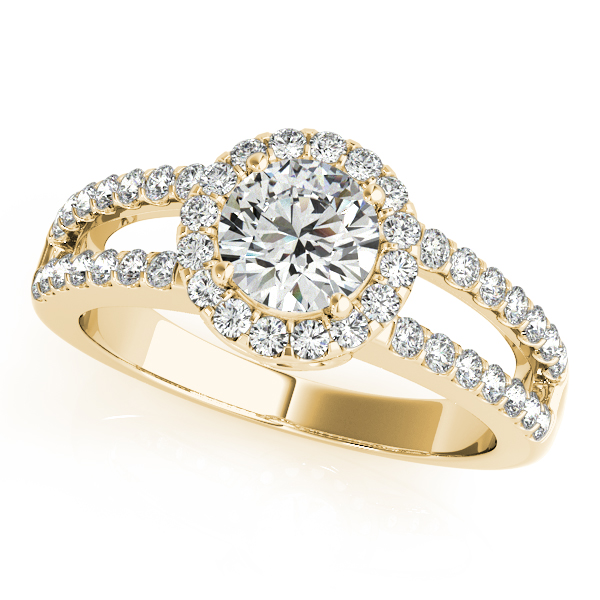 14K Yellow Gold Round Halo Engagement Ring Venus Jewelers Somerset, NJ