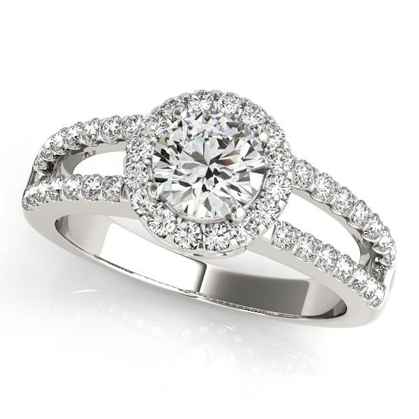 10K White Gold Round Halo Engagement Ring Douglas Diamonds Faribault, MN