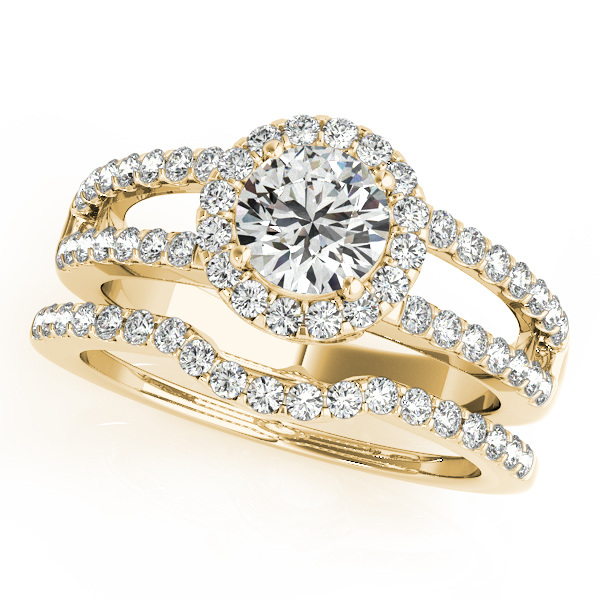 14K Yellow Gold Round Halo Engagement Ring Image 3 Vincent Anthony Jewelers Tulsa, OK